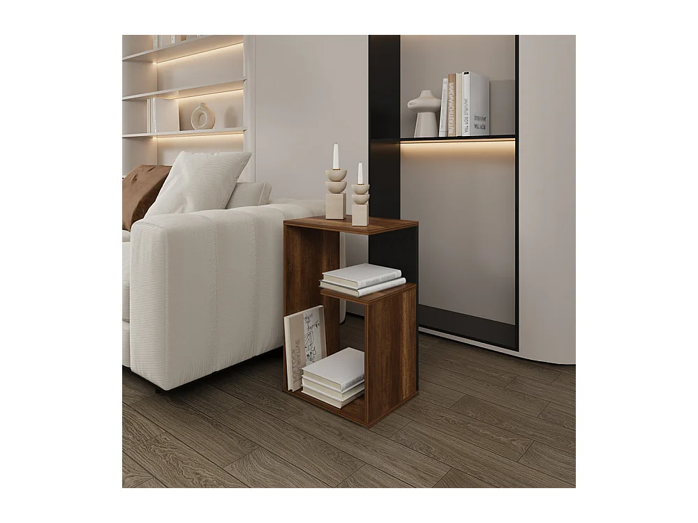 Tavolino everett in melamina con 3 ripiani , Multicolore , 63,4 cm X 39,8 cm X 30 cm