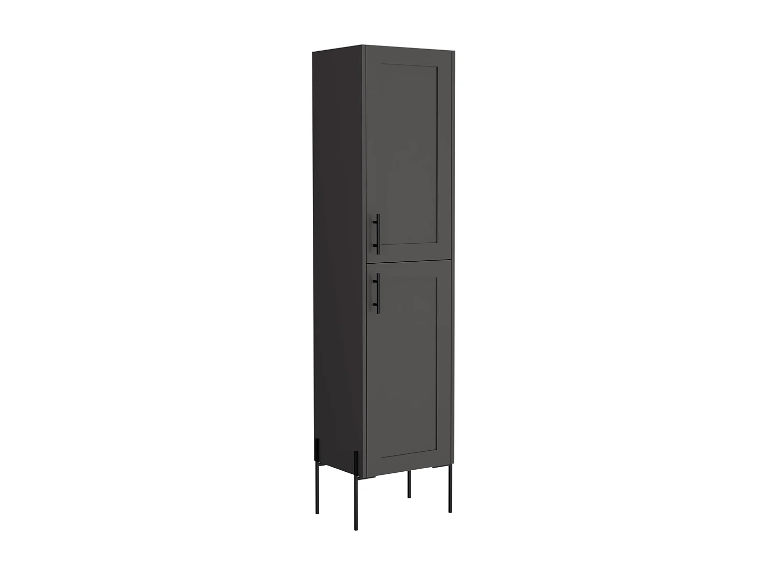 Columna de baño Sealy en melamina con 2 puertas y 4 estantes , Plomo , 180 cm X 45.1 cm X 35.5 cm