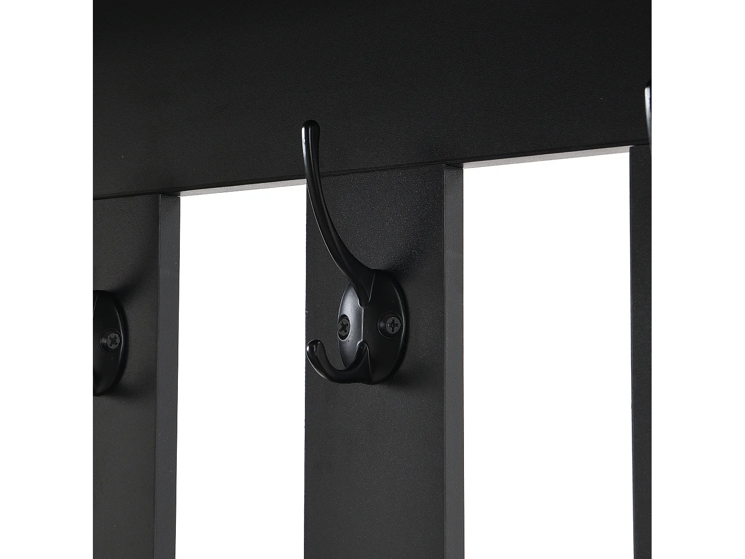 Multifunktionaler Eingangsschrank – mit Garderobe und Schuhbank – MDF – Schwarz