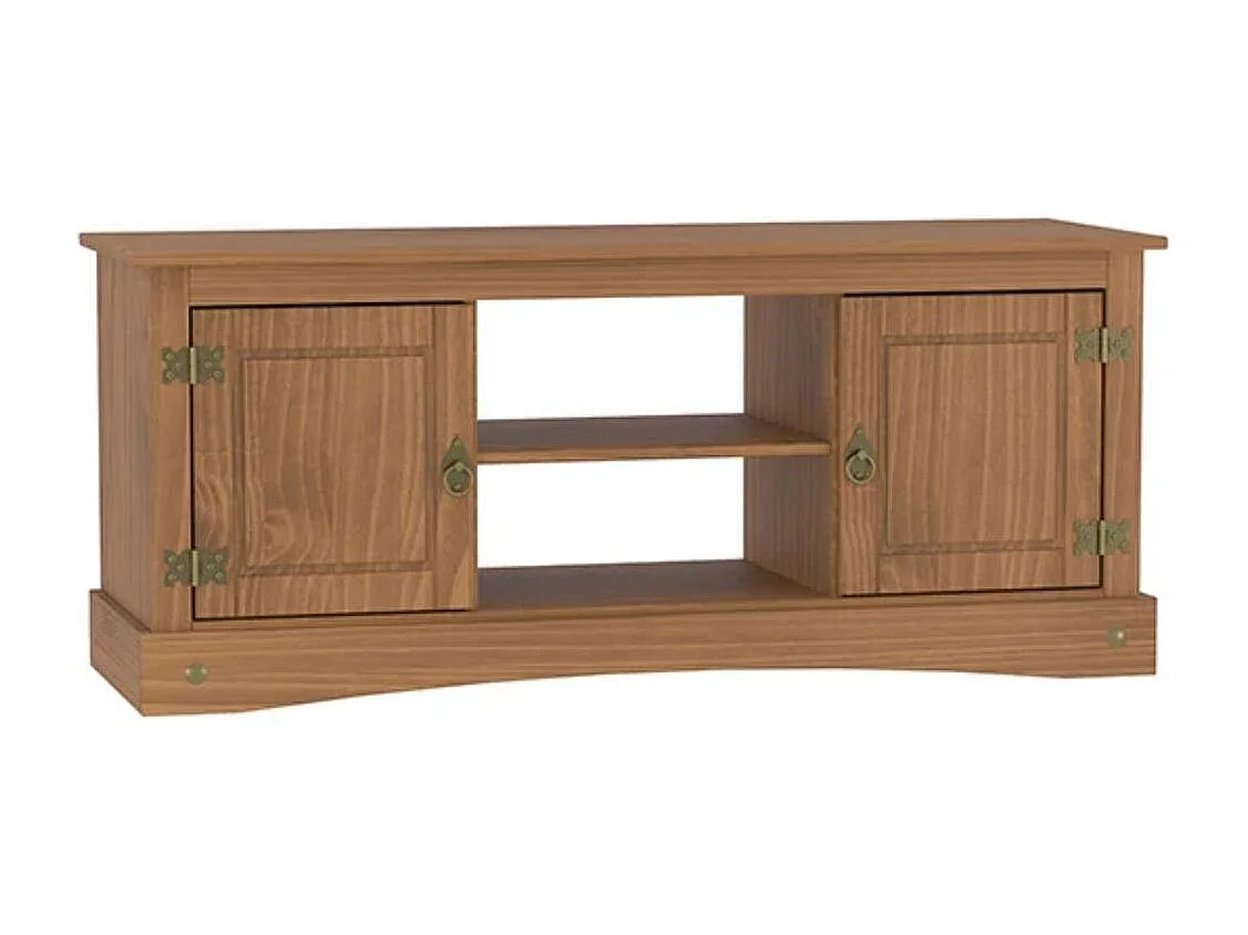 Mesa Television 2 Puertas Rustica De Pino