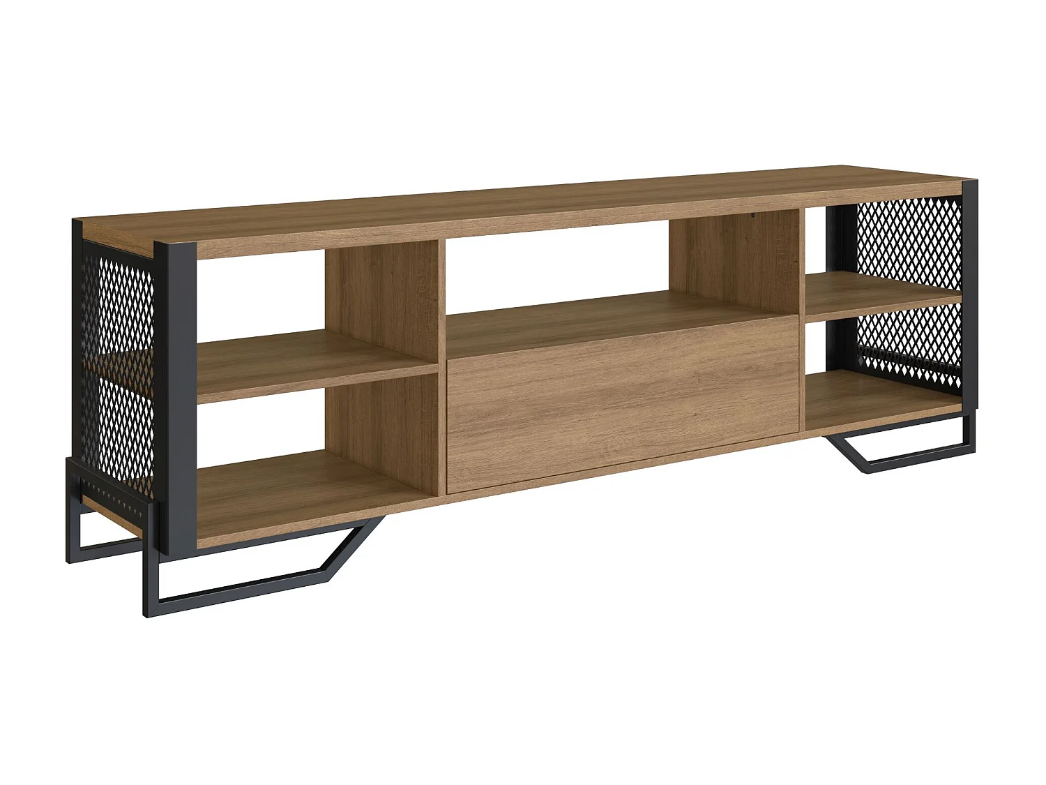 Mesa Television Con 1 Cajon Estilo Industrial