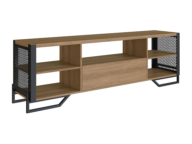 Mesa Television Con 1 Cajon Estilo Industrial