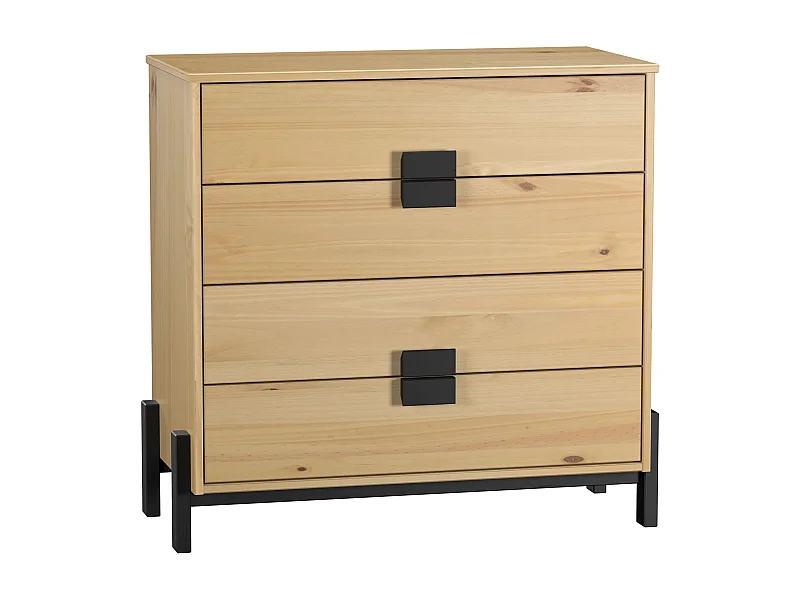 Comoda 4 Cajones Madera De Pino