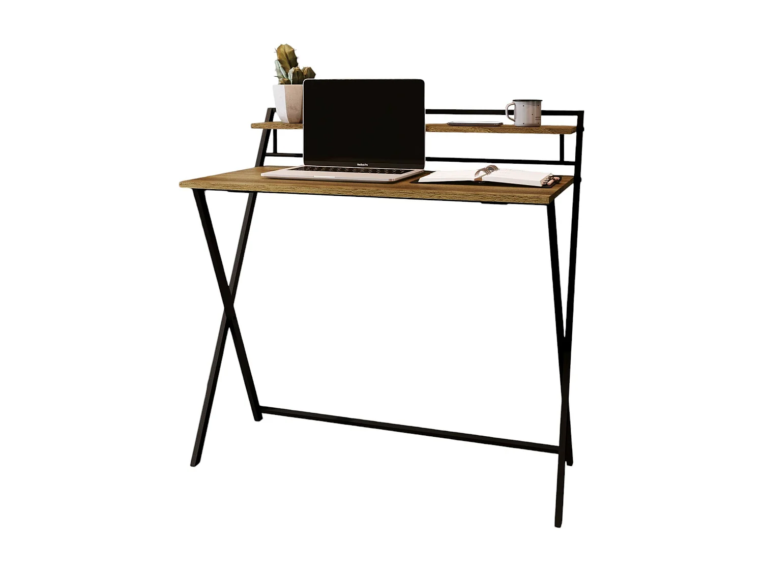 Mesa Escritorio Diseño Plegable Negro/Miel