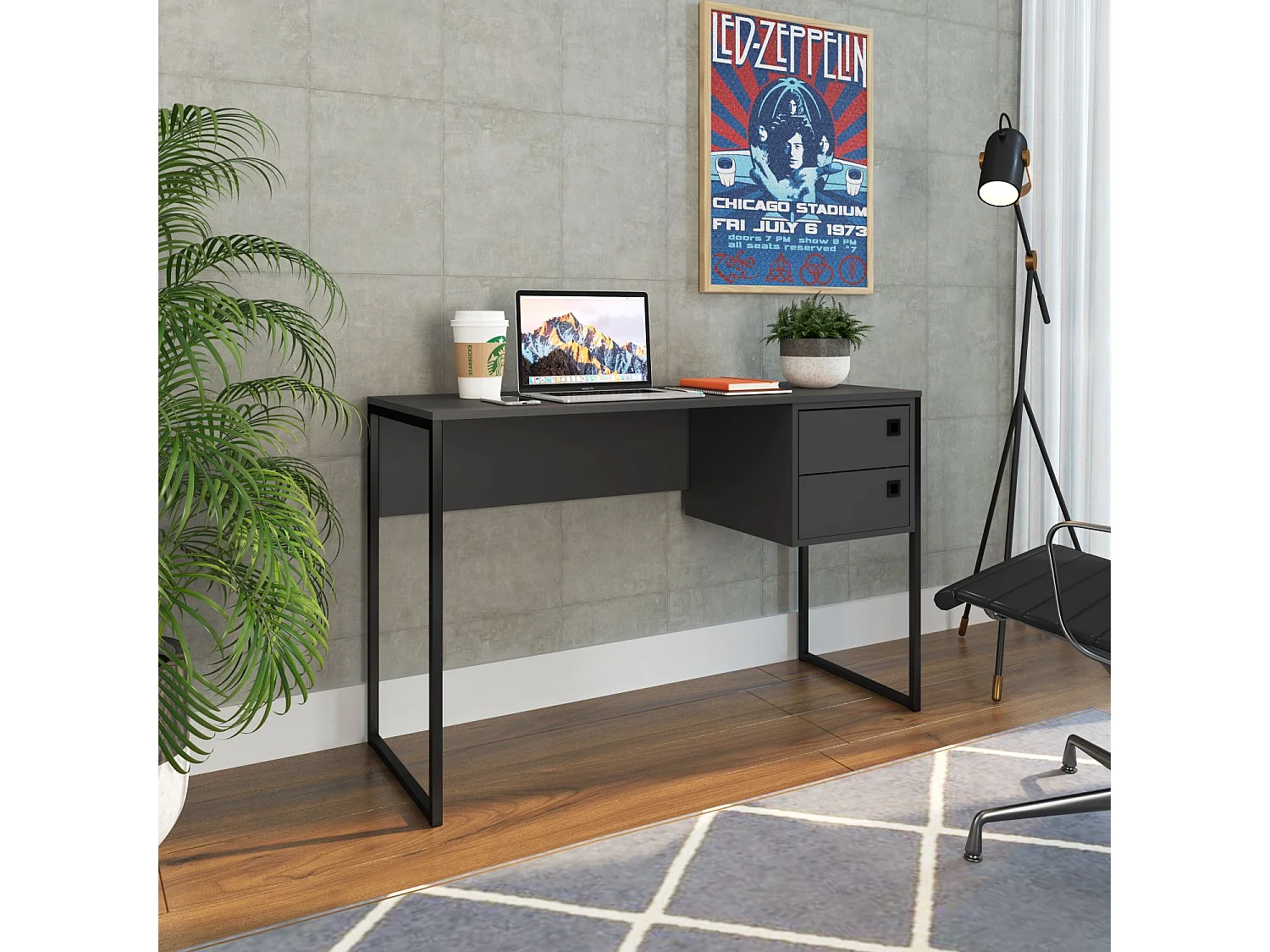 Escritorio Juvenil 2 Cajones Gris