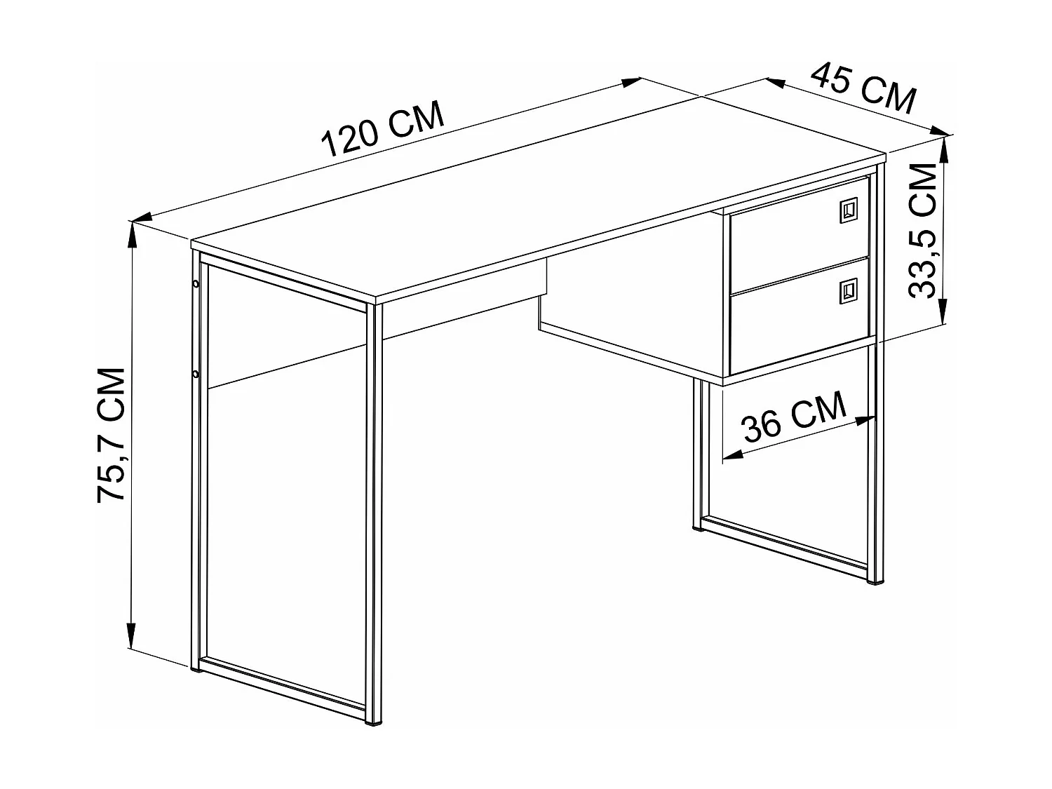 Escritorio Juvenil 2 Cajones Blanco