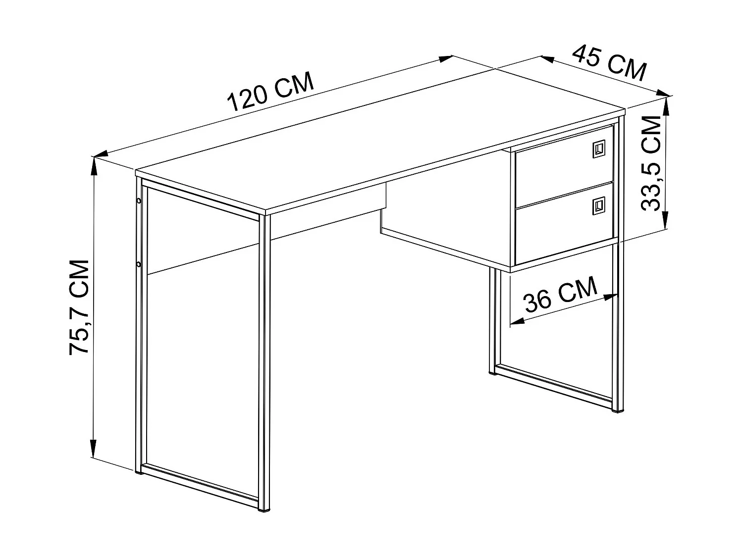 Escritorio Juvenil 2 Cajones Blanco