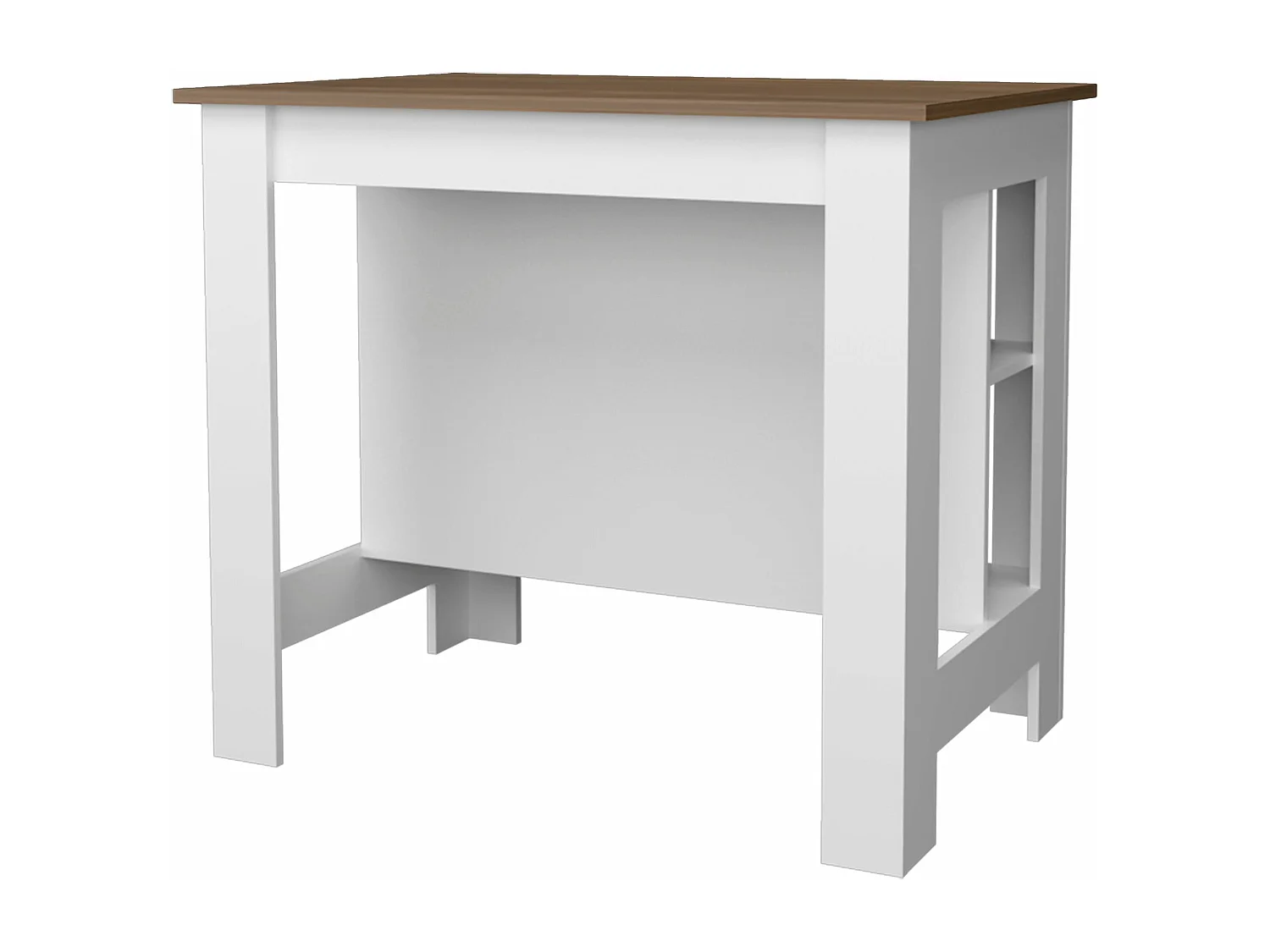 Isola da cucina Cala in melamina con 3 ripiani , Galles / Bianco , 90 cm X 103 cm X 70 cm