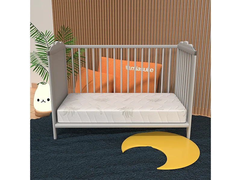 Matratze für Wiege 70x140 Höhe 16 cm - Waterfoam, Abziehbar, Bezug Aloe Vera | Lupin Baby