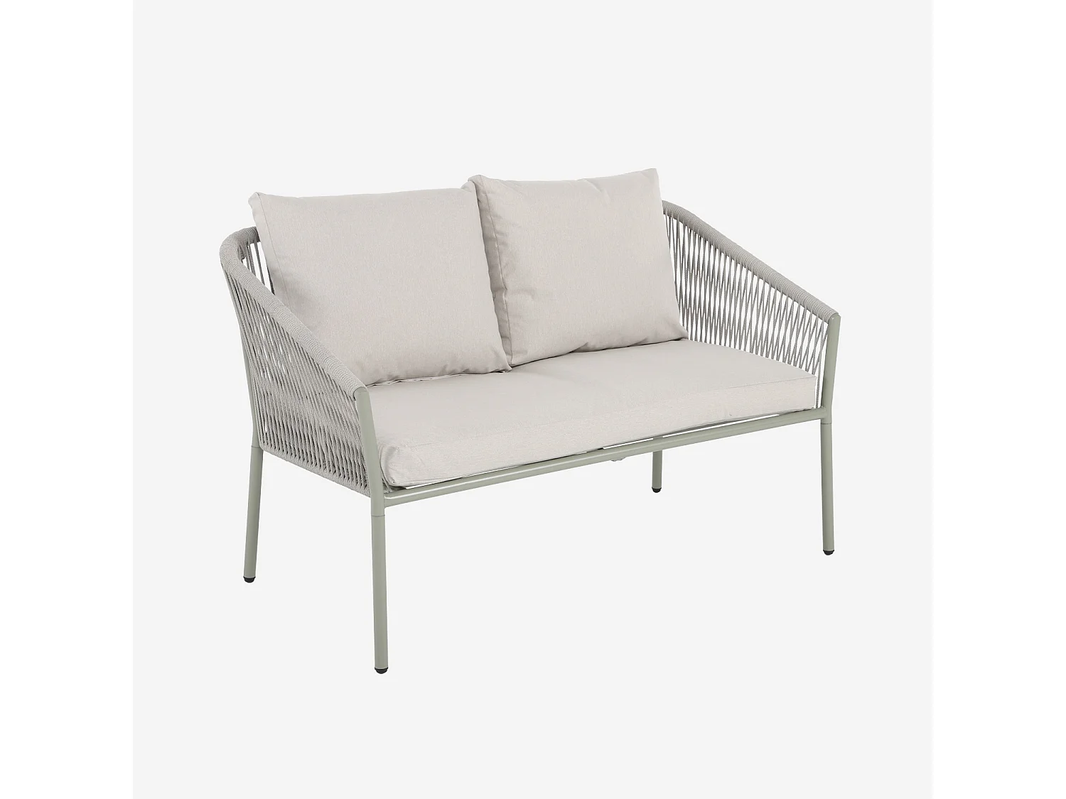 Conjunto de muebles de jardín de acero y cuerdas de resina, 4 plazas