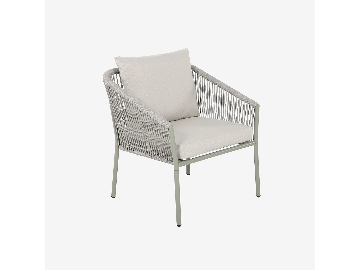 Conjunto de muebles de jardín de acero y cuerdas de resina, 4 plazas