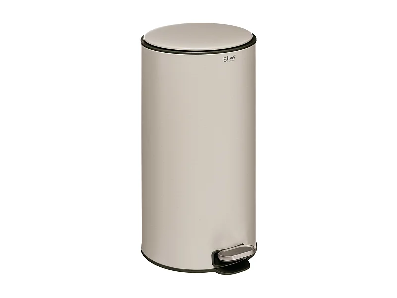 Poubelle ronde 30 Litres en Métal Beige argile