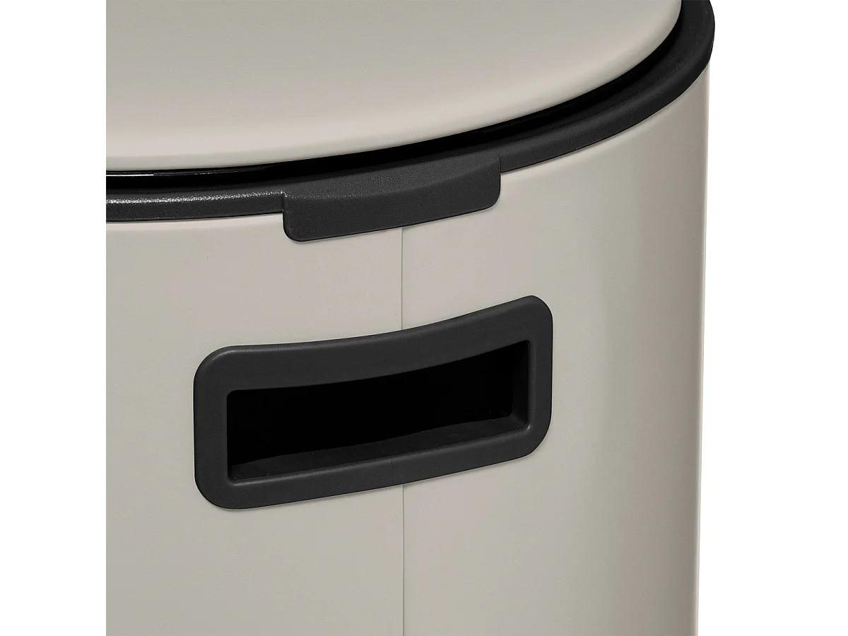 Poubelle ronde 30 Litres en Métal Beige argile