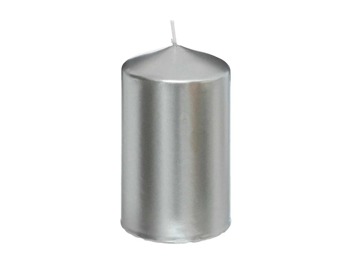 Bougie Ronde Satin Argent 335G H 12 cm
