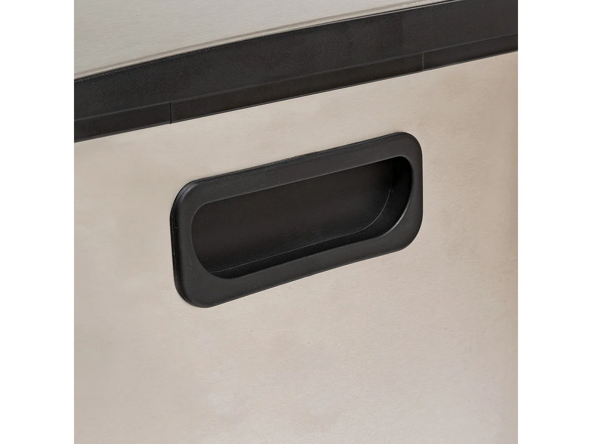 Poubelle de Tri sélectif en Inox 3 bacs de 18 Litres ouverture à pédale