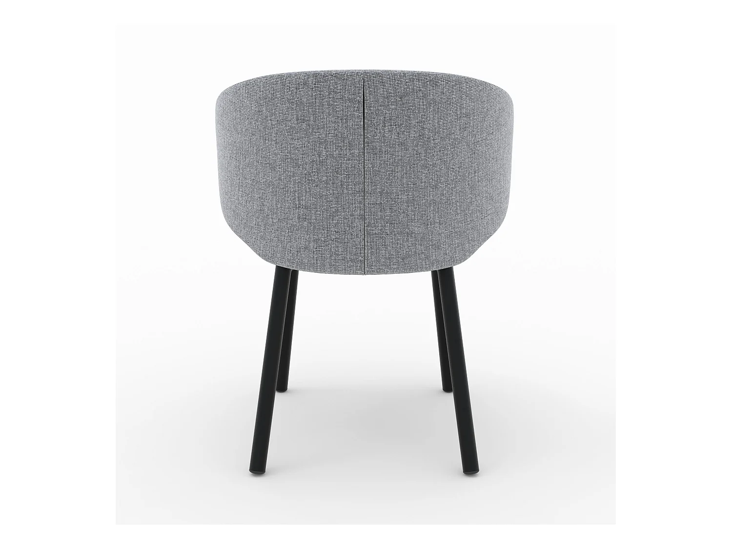 Lot de 2 chaises en tissu gris foncé chiné et pieds noirs - Cécilia