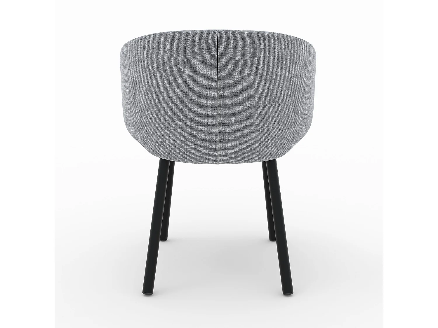 Lot de 2 chaises en tissu gris foncé chiné et pieds noirs - Cécilia