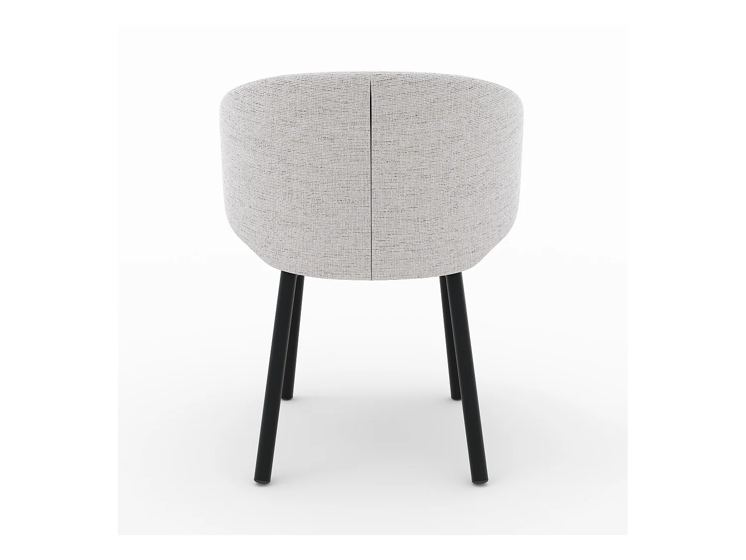 Lot de 2 chaises en tissu gris clair chiné et pieds noirs - Cécilia