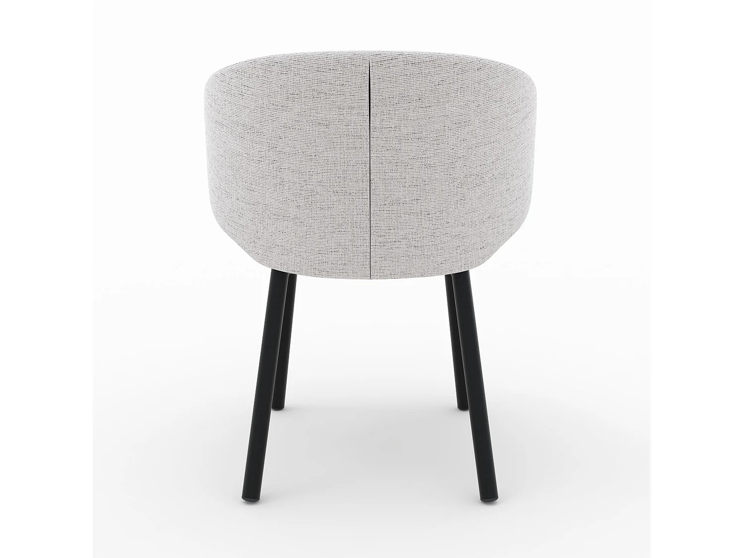 Lot de 2 chaises en tissu gris clair chiné et pieds noirs - Cécilia