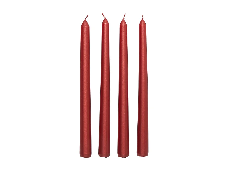 Lot de 4 Bougies Satin Rouge 192G