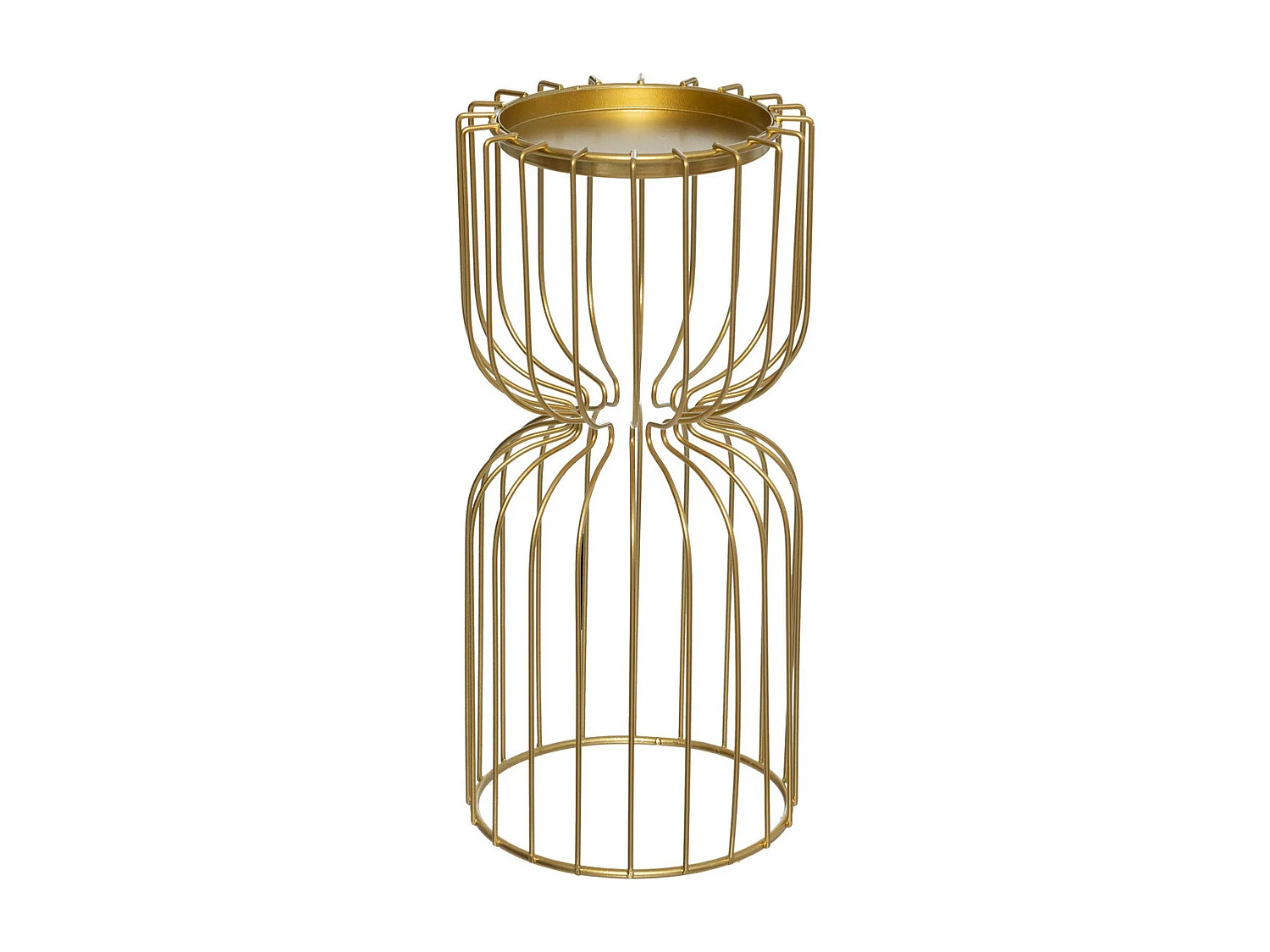 Set de 2 Bougeoirs Photophore en métal filaire Doré