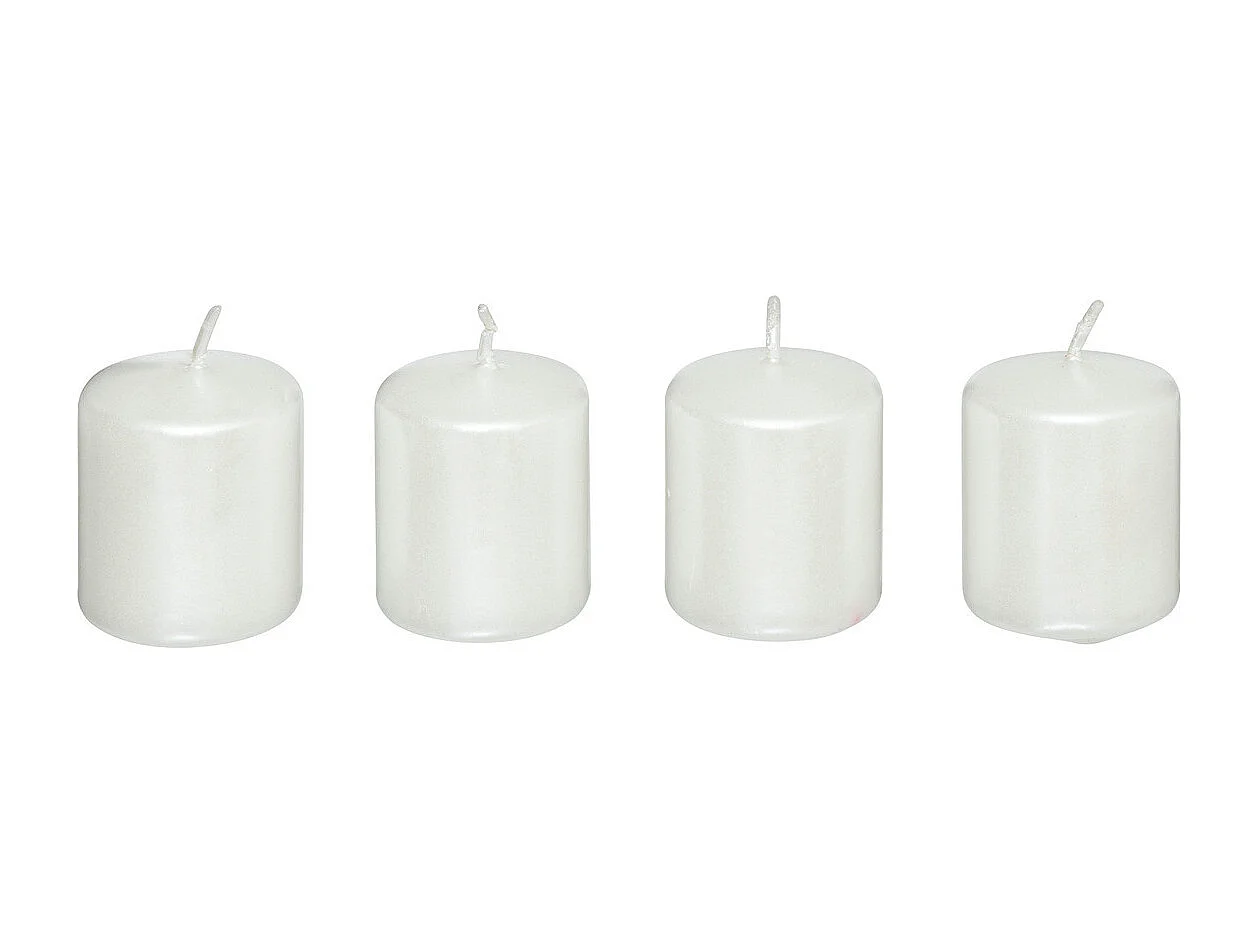 Lot de 4 Bougies Satin Blanc 160G