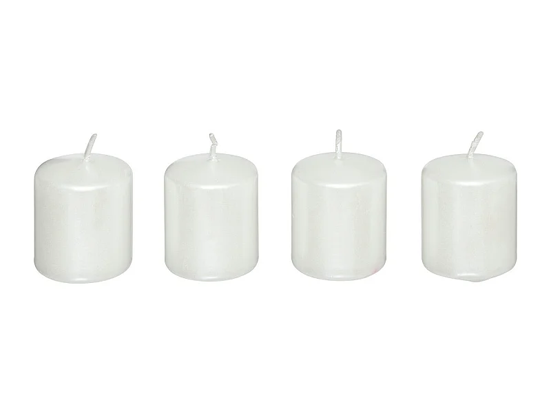 Lot de 4 Bougies Satin Blanc 160G