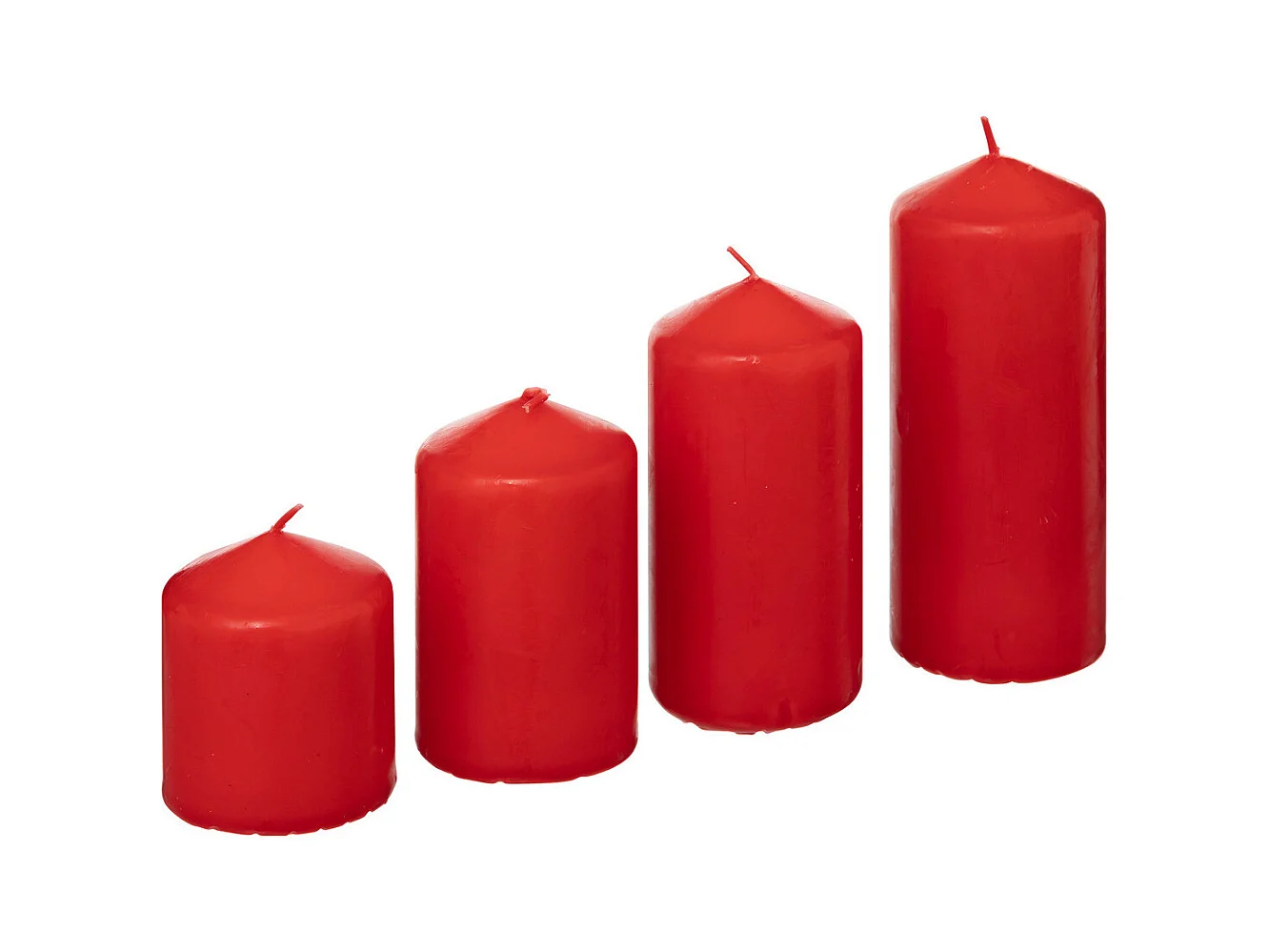 Lot de 4 Bougies Satin Rouge 505G