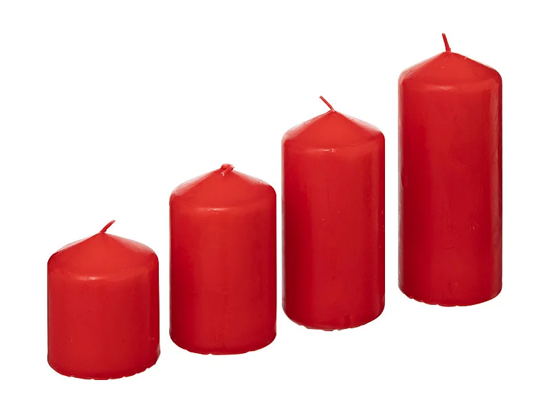 Lot de 4 Bougies Satin Rouge 505G