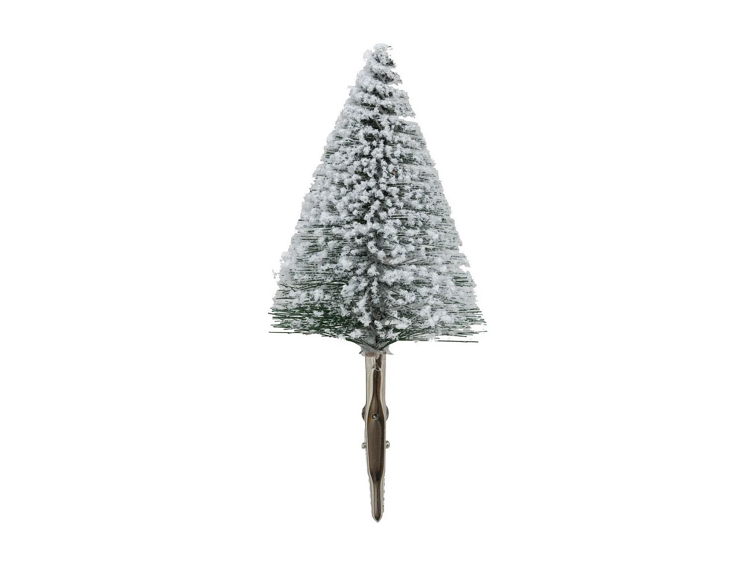 Déco de Sapin Lot de 4 petits Sapins Verts enneigés sur pince