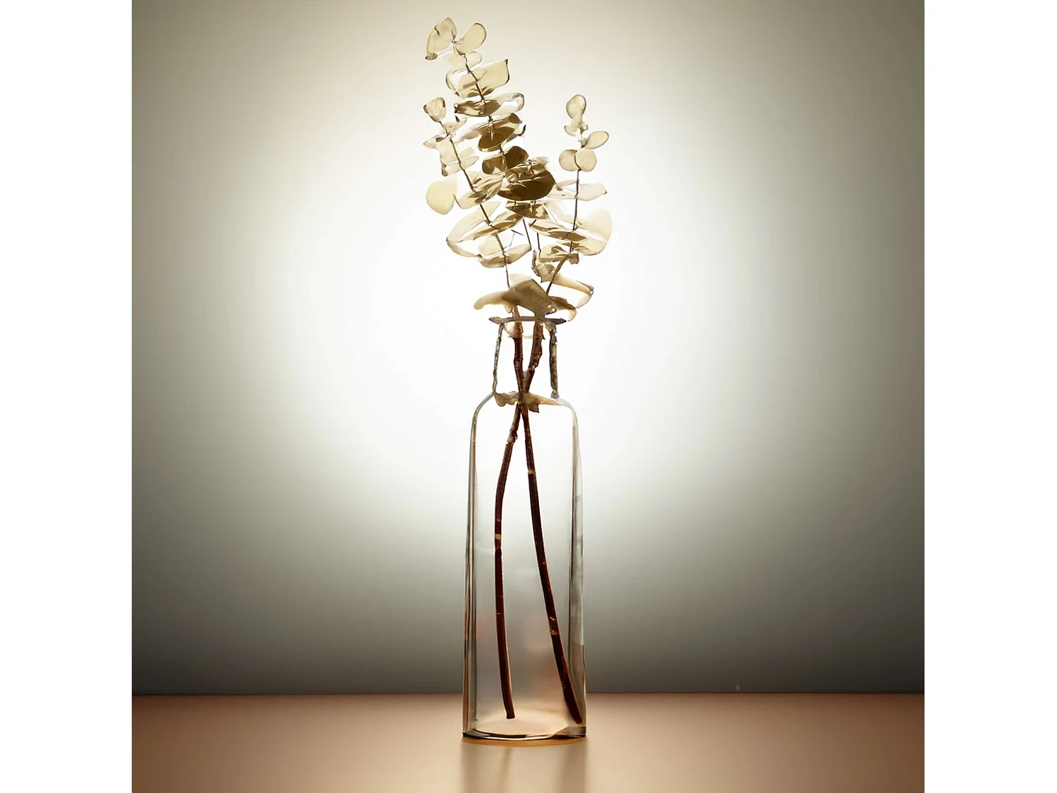 Branche décorative spéciale fêtes Eucalyptus doré H 74 cm