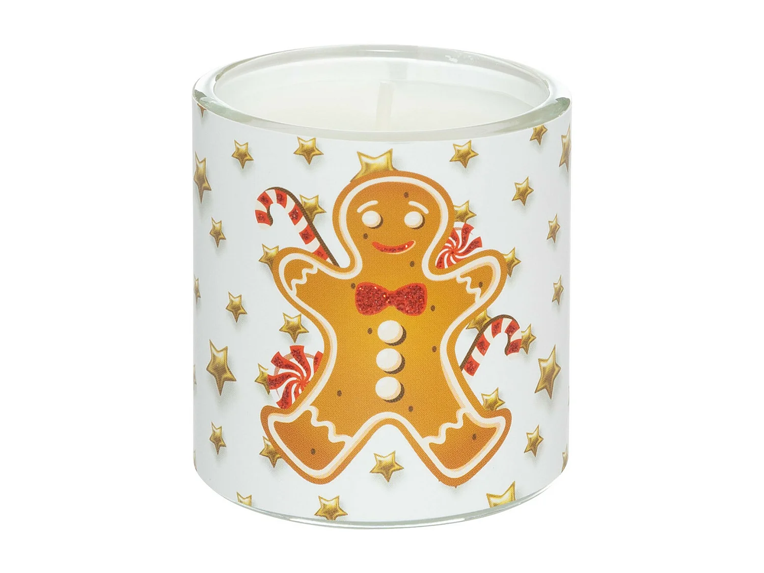 Set de 3 Bougies parfumées dans photophore en verre 135G Pain d'épice