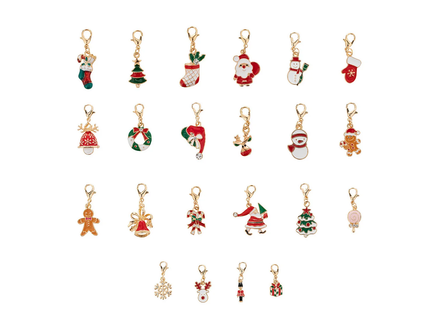 Déco de Noël Calendrier de l'Avent 24 bijoux fantaisies en métal
