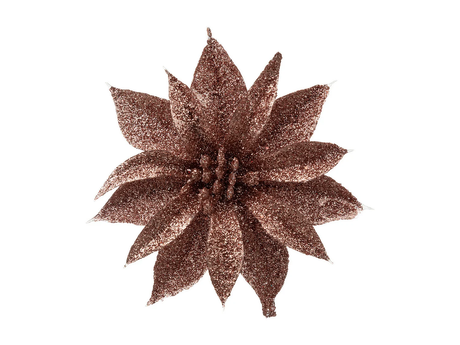 Déco de sapin Lot de 3 Fleurs vieux Rose pailleté