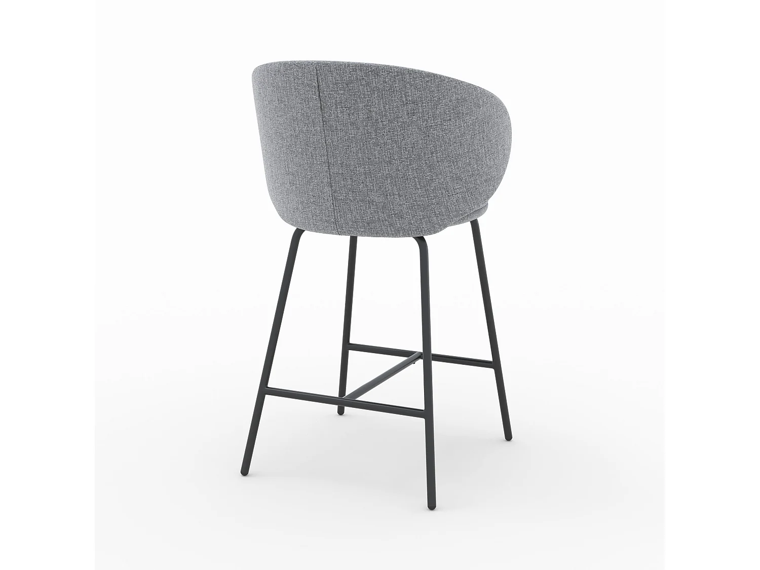 Set de 2 sillas para isla central en tela gris oscuro 68 cm - Cécilia