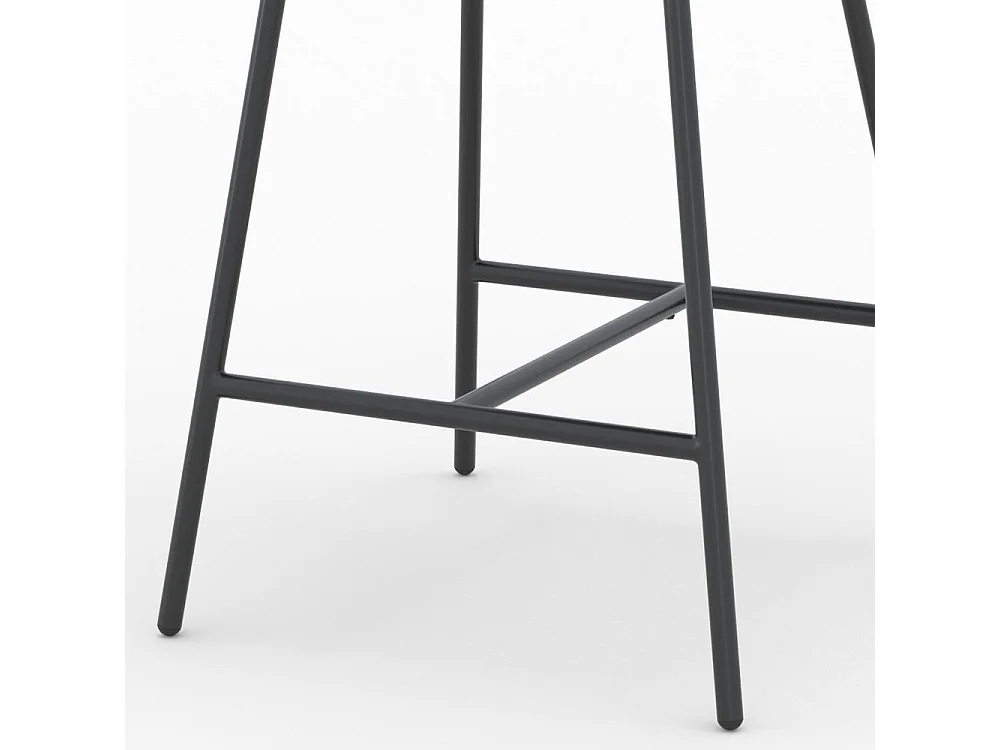 Set de 2 sillas para isla central en tela gris oscuro 68 cm - Cécilia