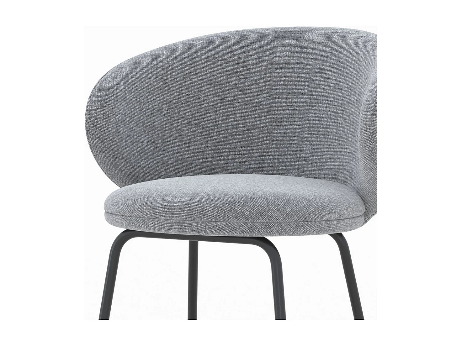 Set de 2 sillas para isla central en tela gris oscuro 68 cm - Cécilia