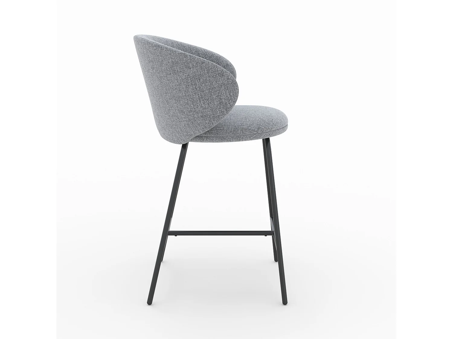 Lot de 2 chaises pour îlot central en tissu gris foncé 68 cm - Cécilia