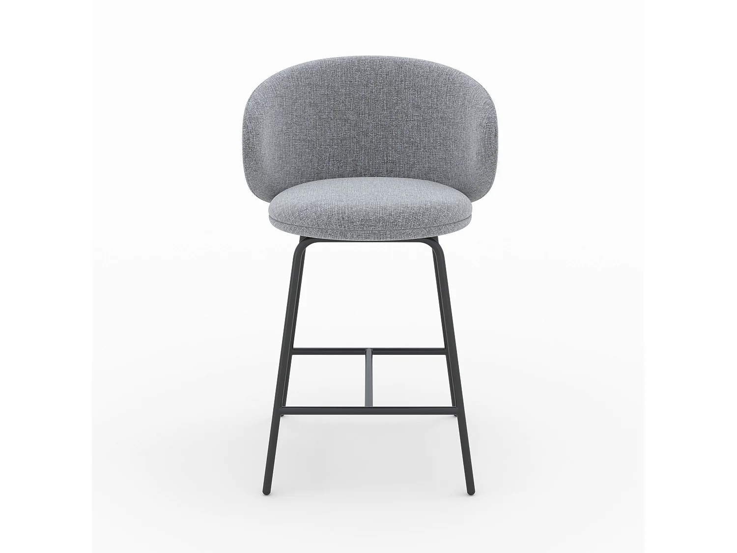 Lot de 2 chaises pour îlot central en tissu gris foncé 68 cm - Cécilia