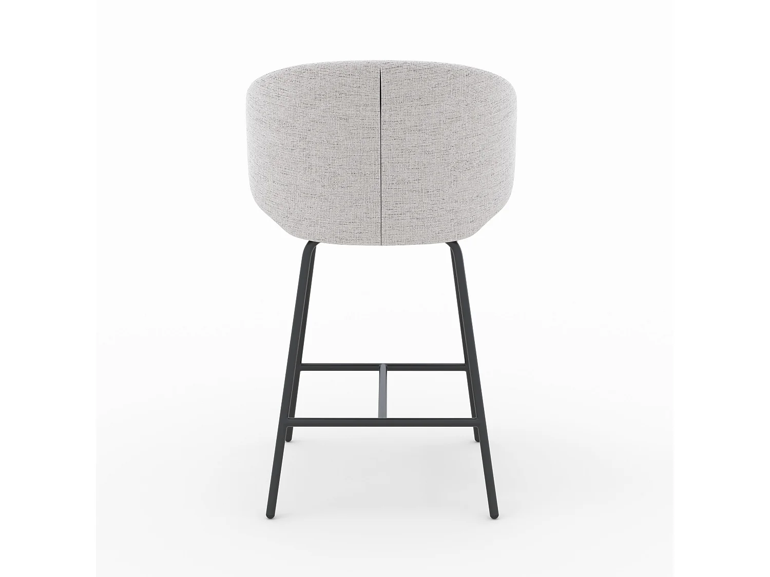 Set 2 sedie da bar per isola centrale in tessuto bouclé grigio 68 cm - Cécilia