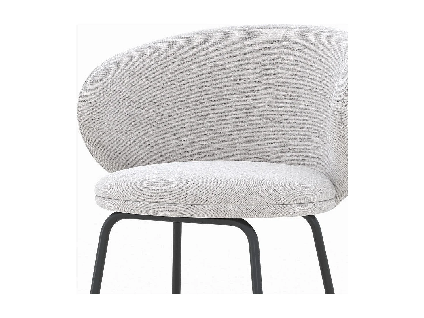 Lot de 2 chaises pour îlot central en tissu gris clair 68 cm - Cécilia