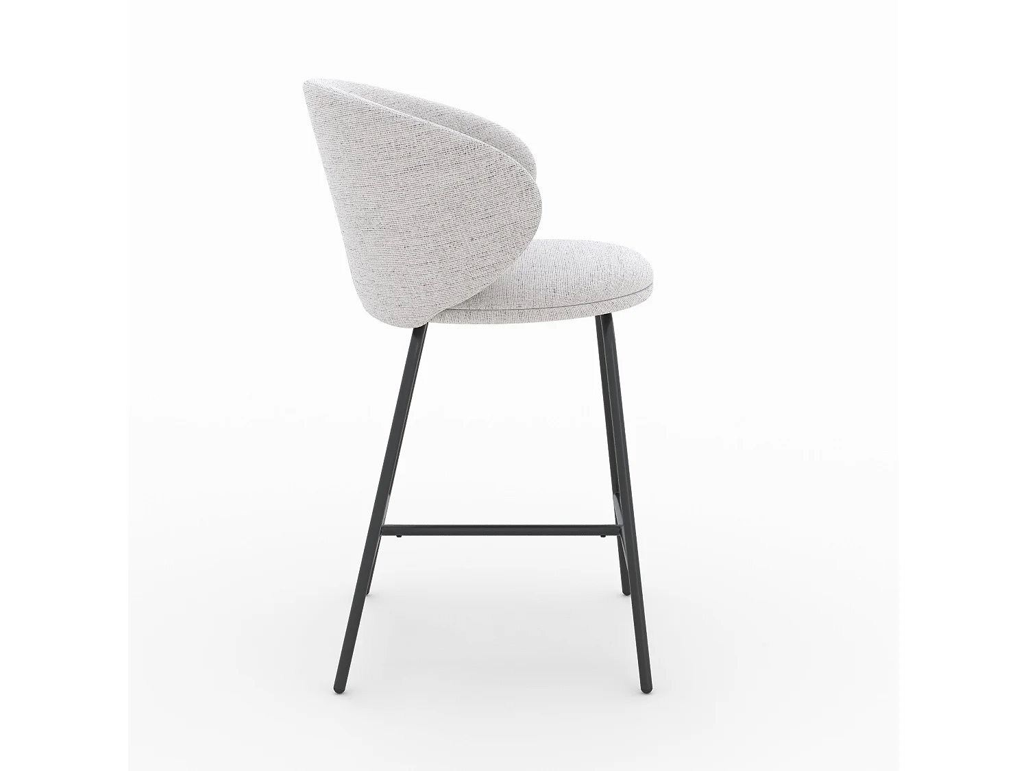 Set di 2 sedie per isola centrale in tessuto grigio chiaro 68 cm - Cécilia