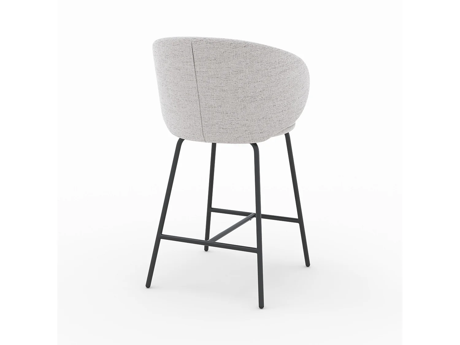 Set di 2 sedie per isola centrale in tessuto grigio chiaro 68 cm - Cécilia