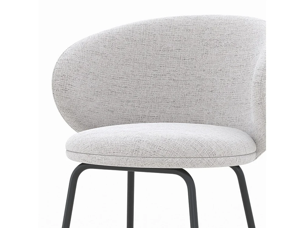 Set di 2 sedie per isola centrale in tessuto grigio chiaro 68 cm - Cécilia