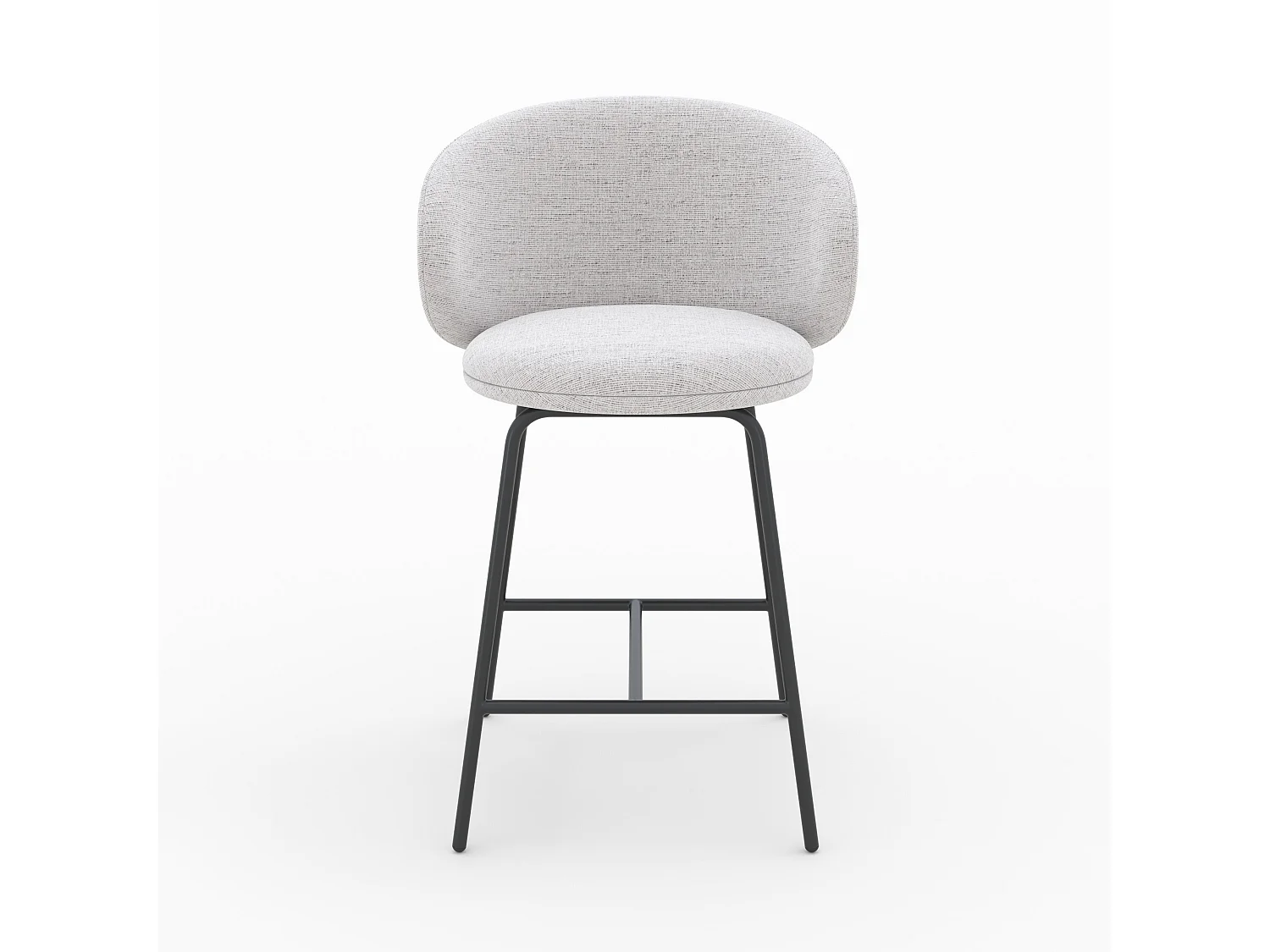 Set di 2 sedie per isola centrale in tessuto grigio chiaro 68 cm - Cécilia