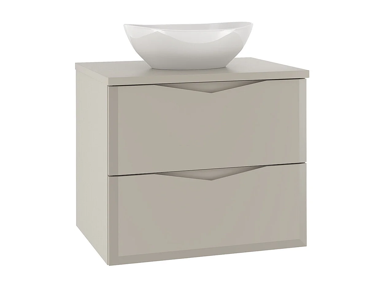 Set aus Einzelwaschtisch 60cm und Säule Ellie Cachemire