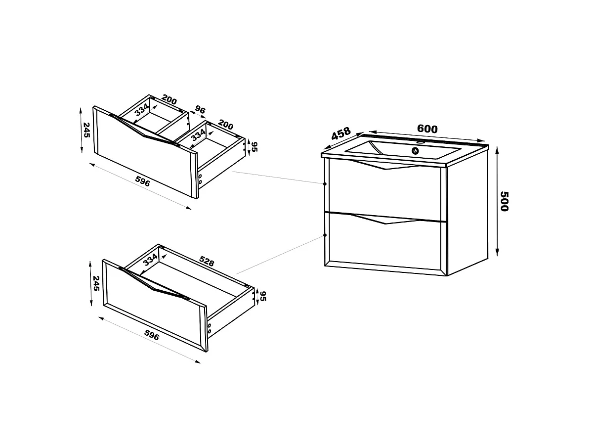 Set di mobili da bagno doppio lavabo Ellie cachemire 120cm