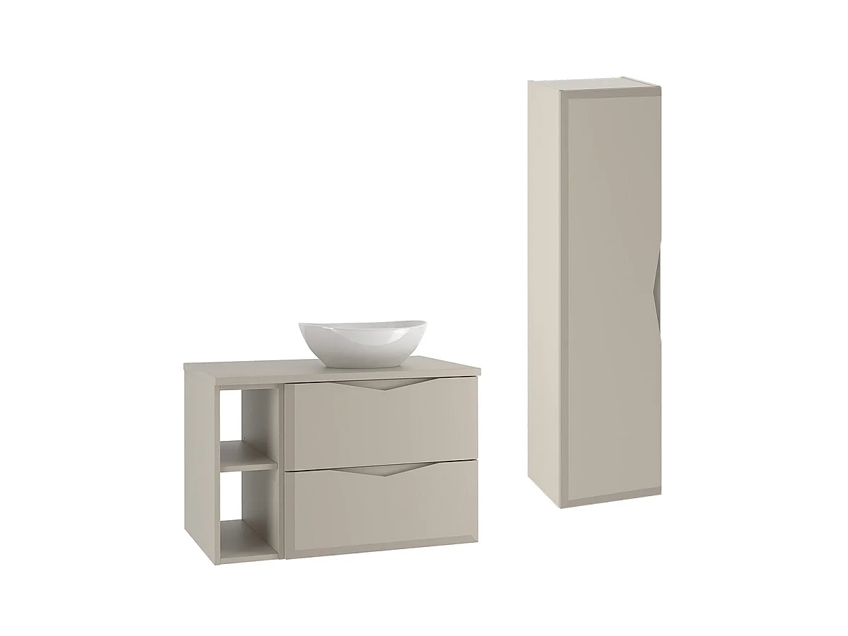 Mobile lavabo singolo Ellie Cachemire 80cm 2 nicchie e piedistallo