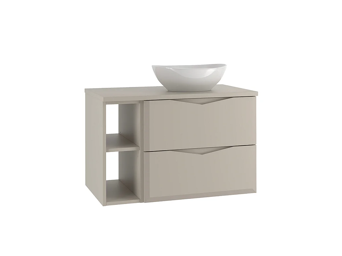 Mobile lavabo singolo Ellie Cachemire 80cm 2 nicchie e piedistallo