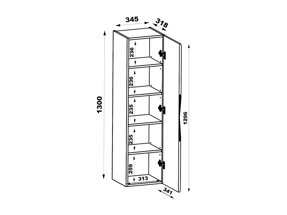 Set di mobili da bagno doppio lavabo Ellie cachemire 120cm